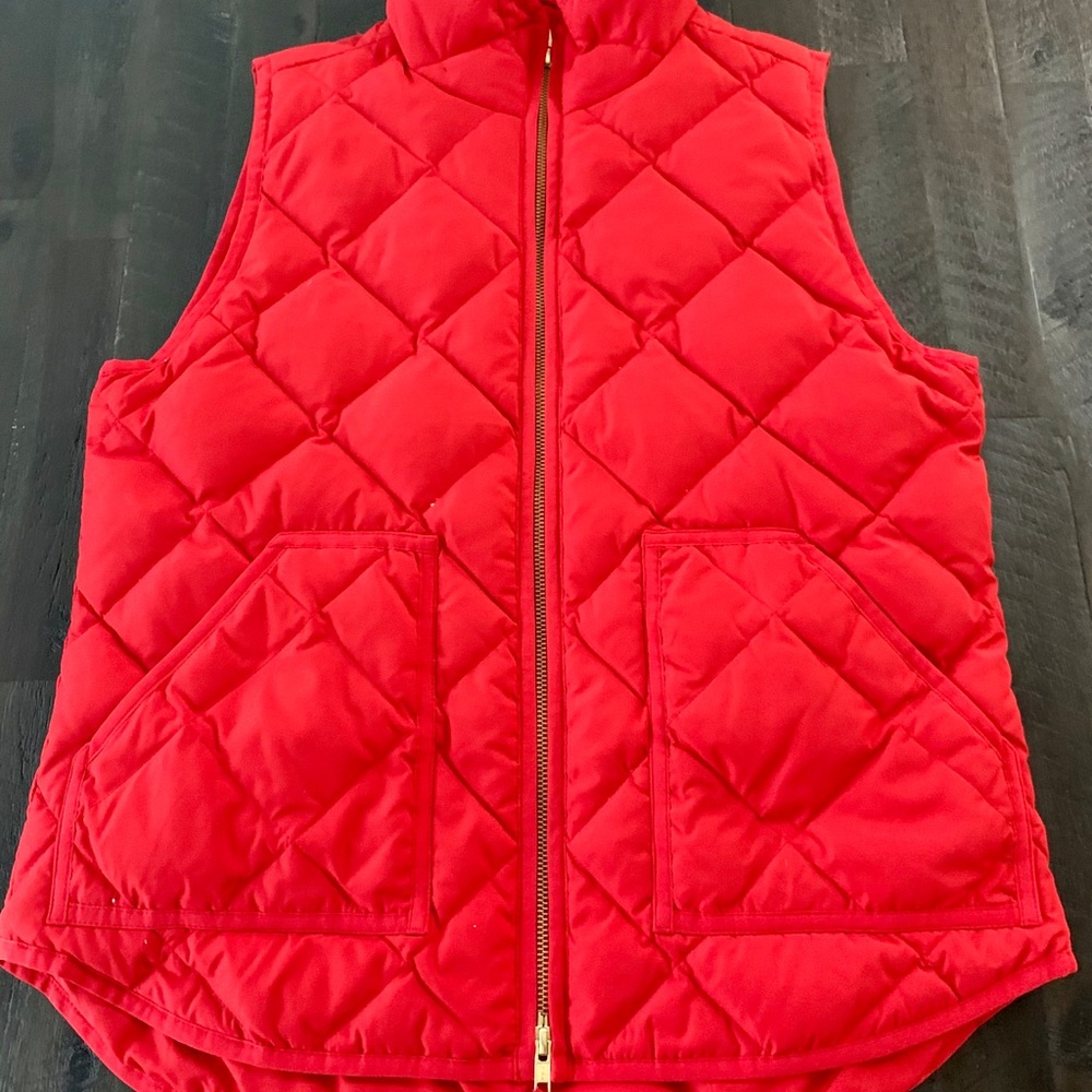 J.CREW Womens Down Quilted Vest Full Zip Up Sz Med